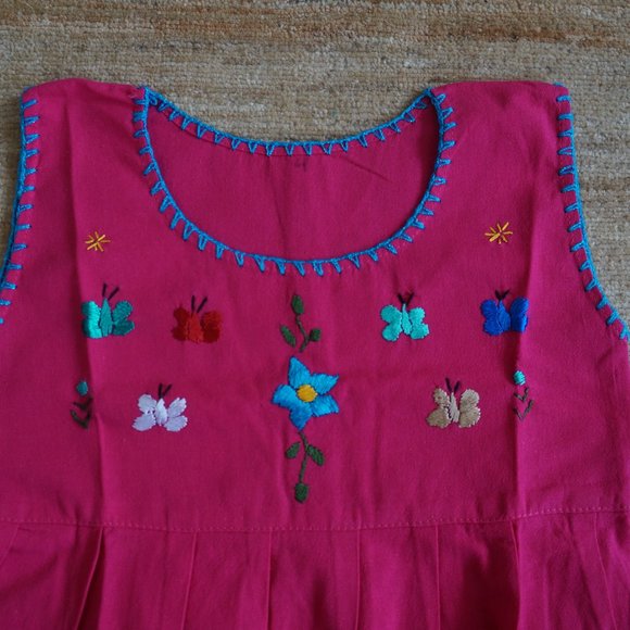 Mexican Girls Dress With Hand Embroidered. - Picture 3 of 8